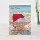 Carte Estarfish de Noël dans le sable (Devant)