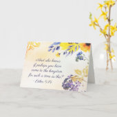 Carte Ester 4:14 Venez au Royaume pour un tel temps (Fleur jaune)