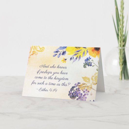 Carte Ester 4:14 Venez au Royaume pour un tel temps (Devant)