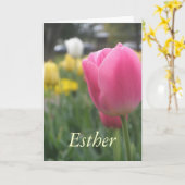 Carte Esther Girls nom Tulip Greeting Card (Fleur jaune)