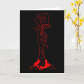 Carte Esthétique Zombiecore Main de Zombie Rose Rouge Sq (Fleur jaune)