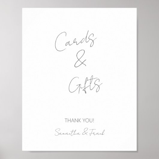 Carte et cadeau Poster Elegant Script Argent (Devant)