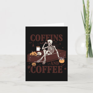 Carte Et Café Drôle Skeleton Halloween