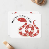 Carte et calendrier 2025 de l'année du Serpent (Devant/Arrière en situation)