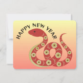 Carte et calendrier de l'année du Serpent 2025 (Devant)