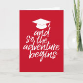 Carte Et Donc L'Aventure Commence - Graduation Rouge (Devant)