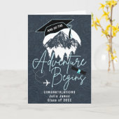 Carte Et donc l'aventure commence la graduation, la grad (Fleur jaune)