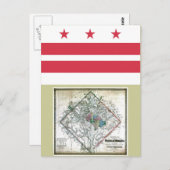 Carte et drapeau de Washington DC (Devant / Derrière)