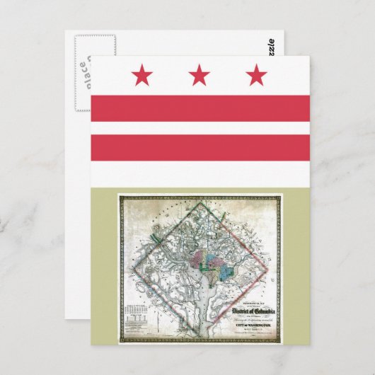 Carte et drapeau de Washington DC (Devant / Derrière)