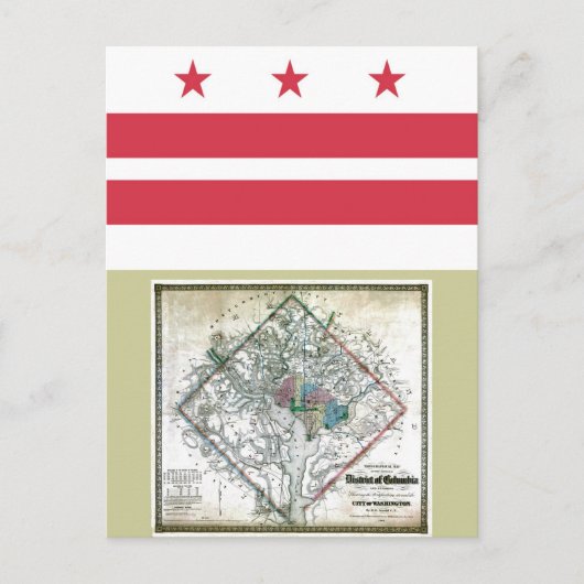 Carte et drapeau de Washington DC (Devant)