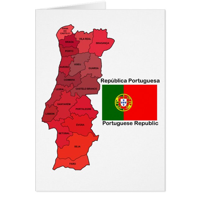 Carte et drapeau du Portugal (Devant)