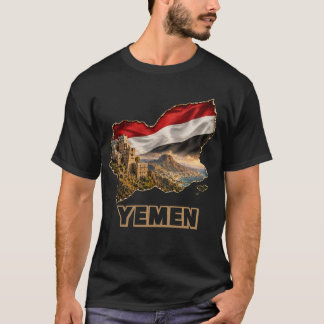 Carte et drapeau du Yémen T-Shirt d'architecture h