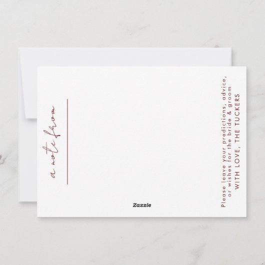 Carte et enveloppe personnalisées mariage Time Cap (Dos)