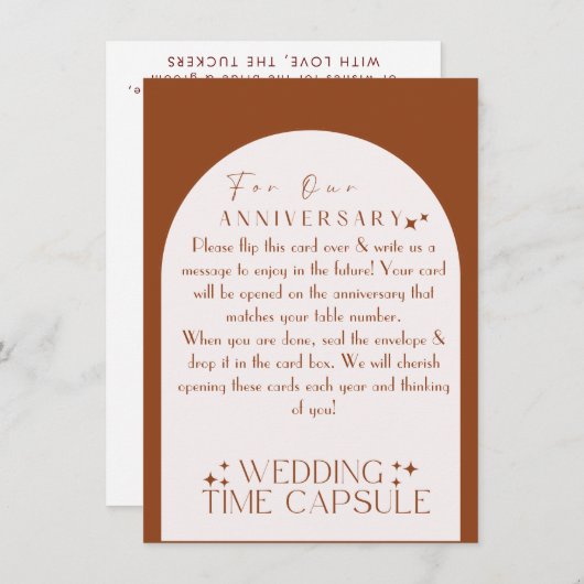 Carte et enveloppe personnalisées mariage Time Cap (Devant / Derrière)