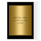 Carte et menu de placement de table Gold et Black (Intérieur (Gauche))