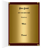 Carte et menu de placement de table or et rouge (Intérieur (Droit))