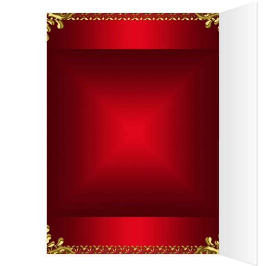 Carte et menu de placement de table rouge et or (Intérieur (Gauche))