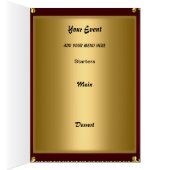 Carte et menu de placement de table rouge et or (Intérieur (Droit))