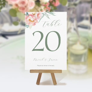 Carte et menu Mariage Eucalyptus Peonies