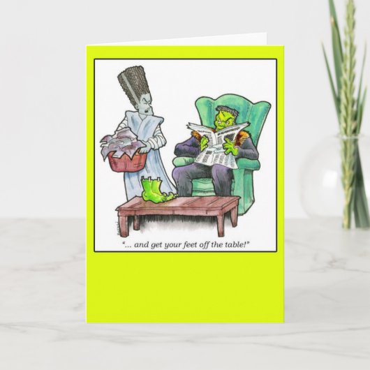 Carte "… et obtenez vos pieds outre de la table ! " (Devant)