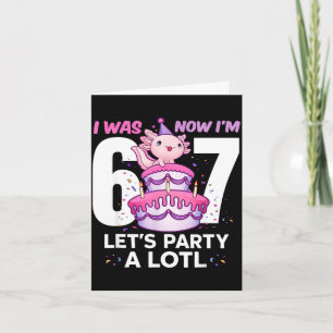 Carte Était six sept mignon axolotl 7ème anniversaire 6