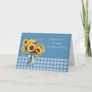Carte Étape Maman Fleurs de soleil de la Fête des Mères 