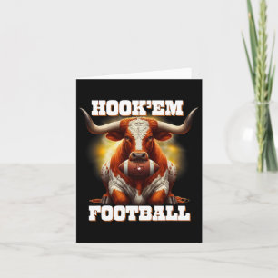 Carte État de Hook'em du Texas Football avec cheveux et