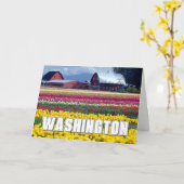 Carte État de Washington | Champ de tulipes | Joyeux Ann (Fleur jaune)