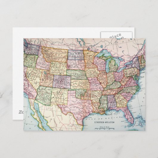 Carte : États-Unis, 1905 (Devant / Derrière)