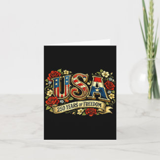 Carte États-Unis 250 ans de liberté rose florale patriot