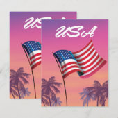 Carte États-Unis Bannière étoilée (Devant / Derrière)