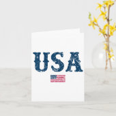 Carte États-Unis d'Amérique Drapeau américain Juillet 4  (Fleur jaune)