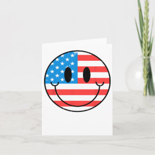 Carte Etats-Unis Happy Face Smile Drapeau américain 4 ju