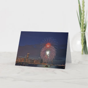 Carte États-Unis, Illinois, Chicago, feux d'artifice du