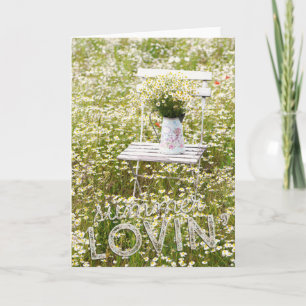 Carte Été Amour Champ Fleurs sauvages + Texte