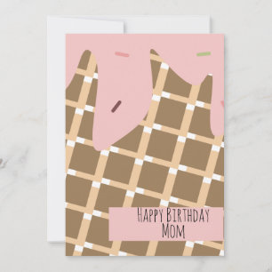 Carte Été Crème glacée Cone Motif de séchage Anniversair