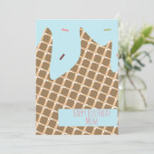 Carte Été Crème glacée Cone Motif de séchage Anniversair (Debout devant)