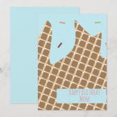 Carte Été Crème glacée Cone Motif de séchage Anniversair (Devant / Derrière)