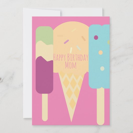 Carte Été Crème glacée Variété Saupoudrées Anniversaire (Devant)