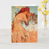 Carte Été de Mucha (Fleur jaune)