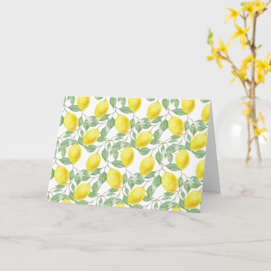 Carte Été jaune citron doux. (Fleur jaune)