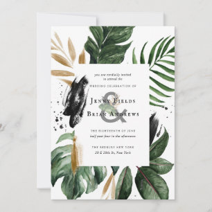 Carte Été Luxuriant et Verdure Mariage Bohème Botaniqu