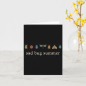 Carte Été triste bug drôle insecte vintage (Fleur jaune)
