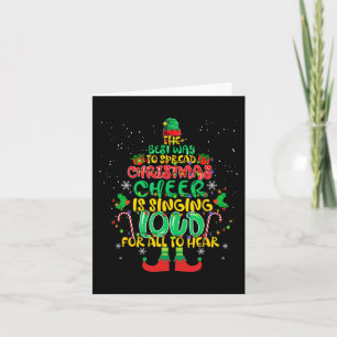 Carte Étendre noël la joie chante bruyamment xmas Elf p