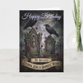 Carte Eternal Gothic Lovers Dark Cemetery Raven Birthday (Devant)