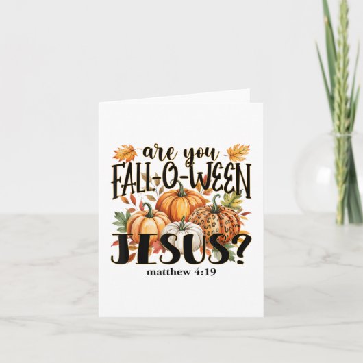 Carte Êtes-vous Chute-o-entre Jésus_ Citrouilles d'autom (Devant)