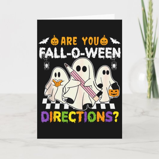Carte Êtes-vous Fall O Ween Directions Fantôme Hal chrét (Devant)
