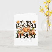 Carte Êtes-vous Fall-o-ween Jésus _ Automne citrouilles (Fleur jaune)