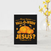 Carte Êtes-vous Fall-o-ween Jésus-Christ Pumpkin Hallow (Fleur jaune)