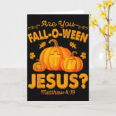 Carte Êtes-vous Fall-o-ween Jésus-Christ Pumpkin Hallow (Fleur jaune)